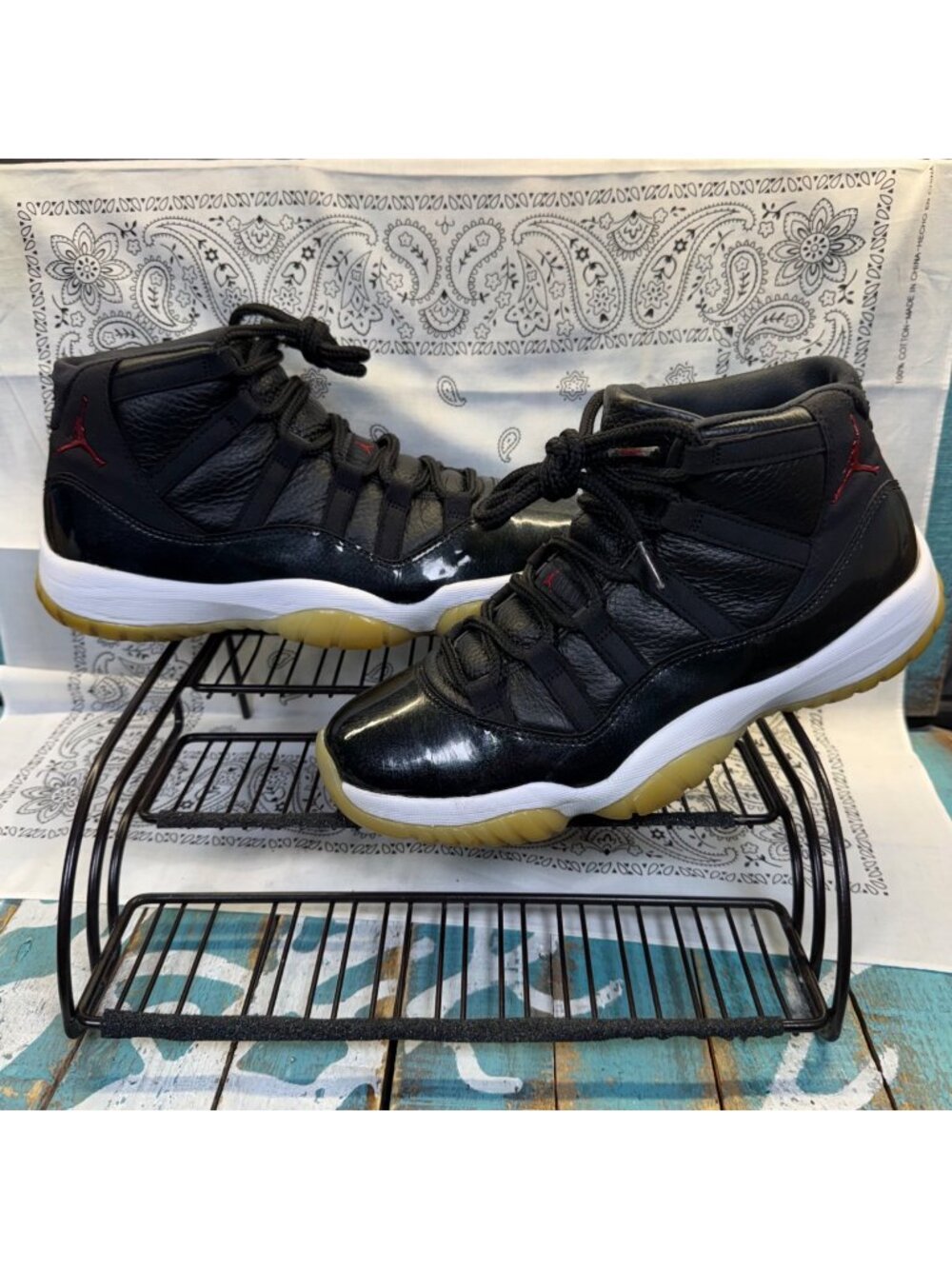 Nike Air Jordan 11 Retro ’72-10 Men's Black/Red 378037-002 Size 8.5